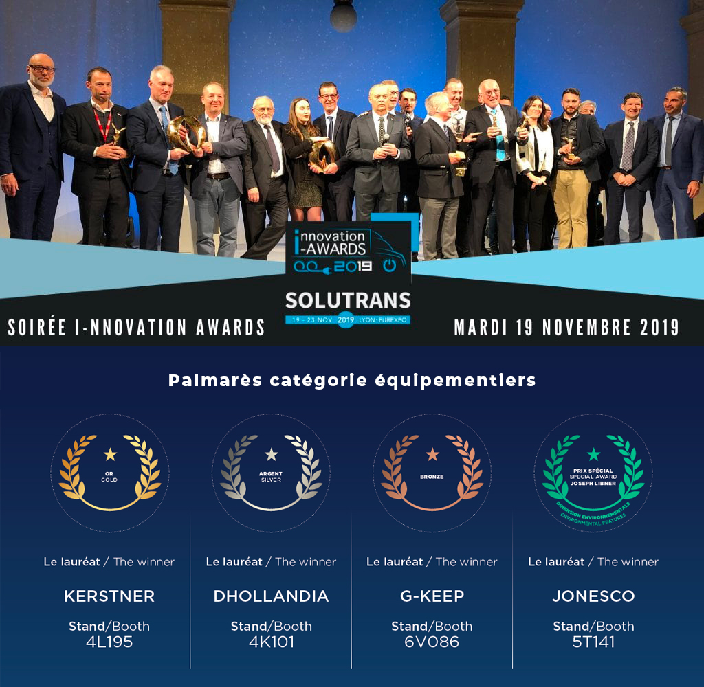 Palmarès I-NNOVATION AWARDS SOLUTRANS 2019 - Catégorie équipementiers BRONZE G-KEEP